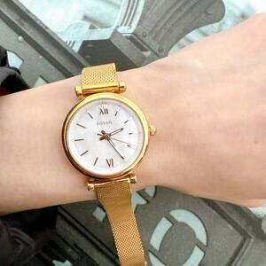 Fossil ES4433 Carlie Mini Three-Hand Rose Gold-Tone Stainless Steel Watch